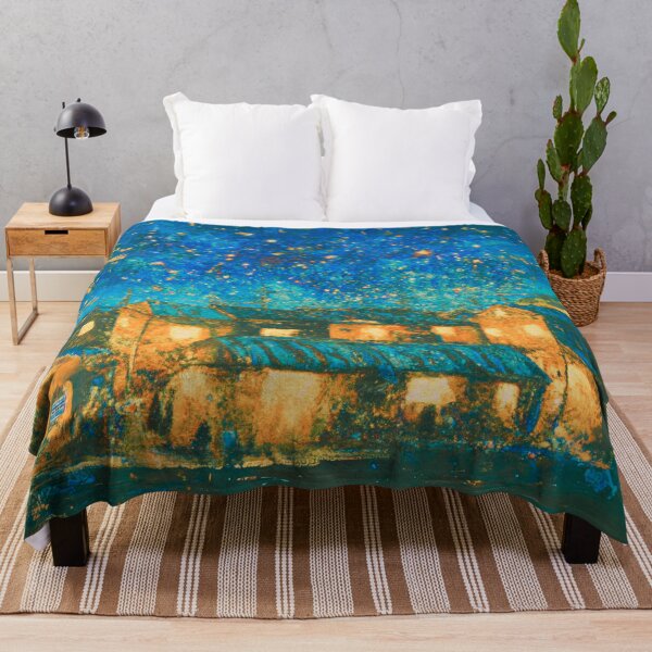 Item preview, A peaceful Starry Night of japanese town view in light color designed and sold by MerryCrown.