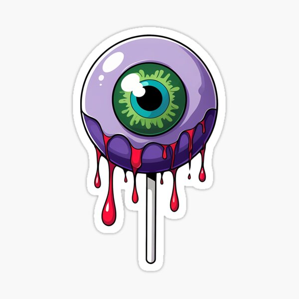 Item preview, Cartoon eyeball on a stick like lollipop spooky-cute style designed and sold by EnigmaVoid.