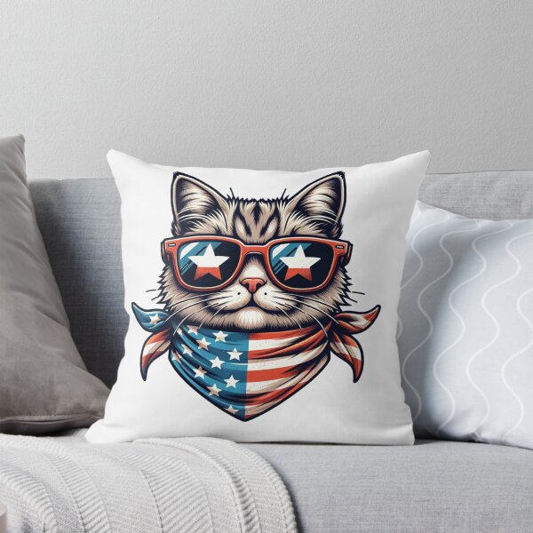 Item preview, Patriotic Paws: Cool Cat in USA Shades designed and sold by Shabby Script Archive | Digital Designer .