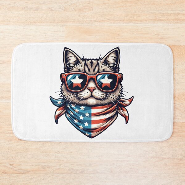 Item preview, Patriotic Paws: Cool Cat in USA Shades designed and sold by Shabby Script Archive | Digital Designer .