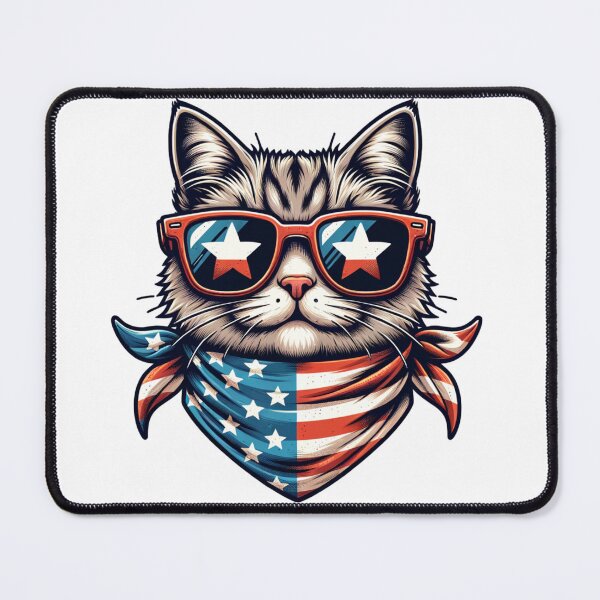 Item preview, Patriotic Paws: Cool Cat in USA Shades designed and sold by Shabby Script Archive | Digital Designer .