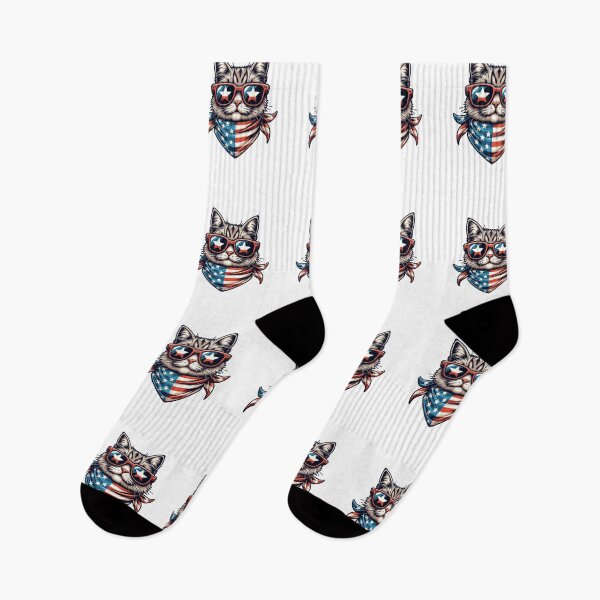 Item preview, Patriotic Paws: Cool Cat in USA Shades designed and sold by Shabby Script Archive | Digital Designer .