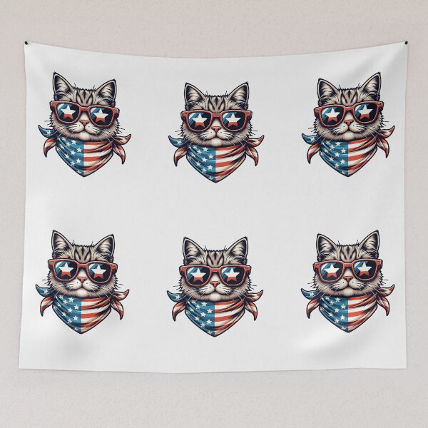 Item preview, Patriotic Paws: Cool Cat in USA Shades designed and sold by Shabby Script Archive | Digital Designer .