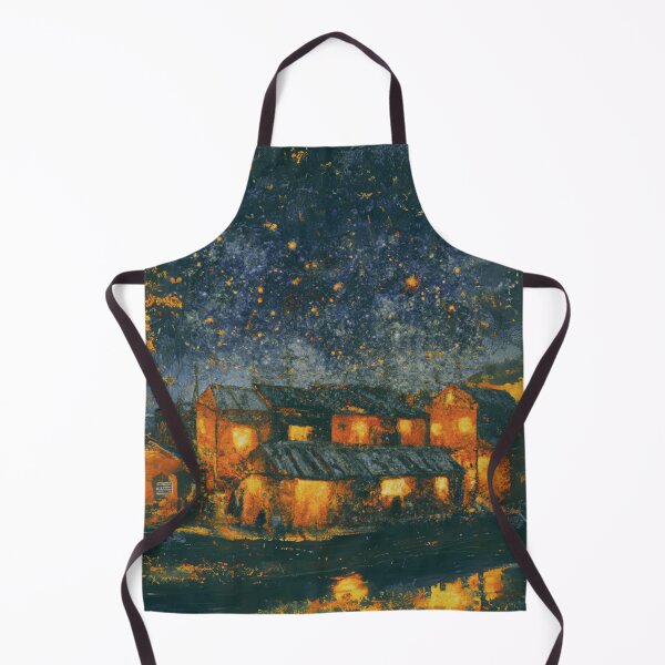Item preview, A peaceful Starry Night of japanese town view in grey designed and sold by MerryCrown.