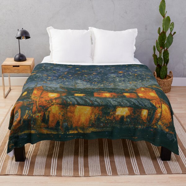 Item preview, A peaceful Starry Night of japanese town view in grey designed and sold by MerryCrown.