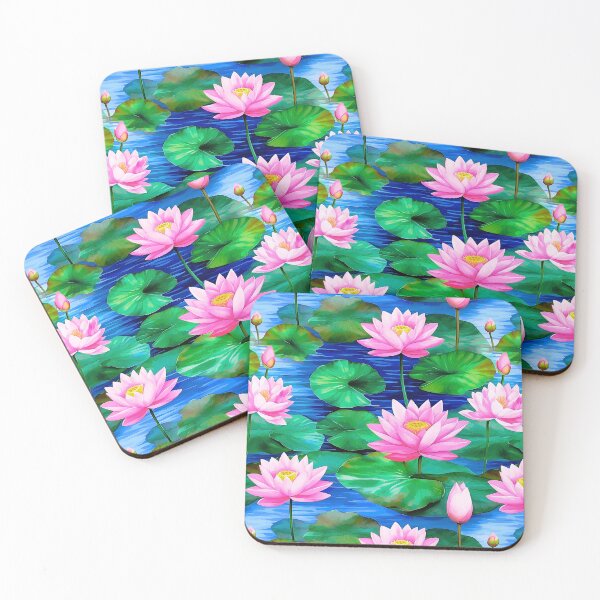 Item preview, Pink Lotus Flowers on a Pond designed and sold by Marymarice.