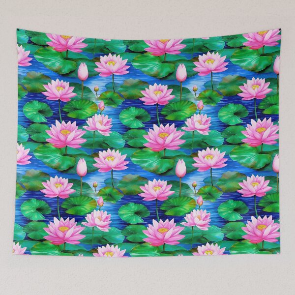 Item preview, Pink Lotus Flowers on a Pond designed and sold by Marymarice.