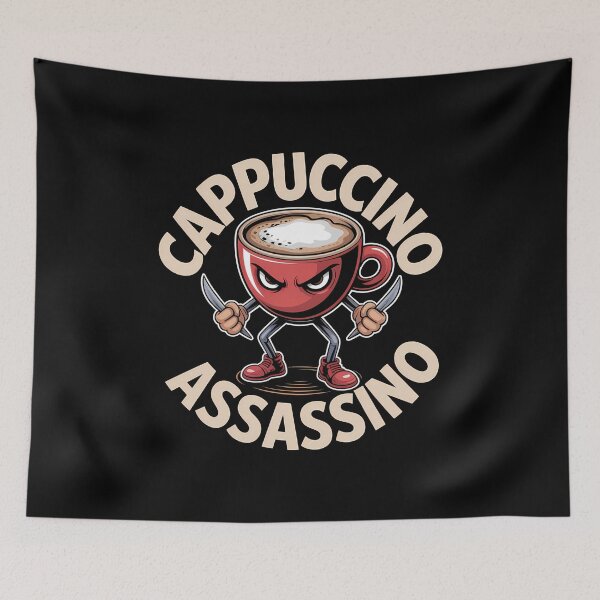 Item preview, Cappuccino Assassino - A funny gift for anyone who loves coffee, memes, and a touch of Italian chaos with a sharp twist. designed and sold by ZyziowskyArt.