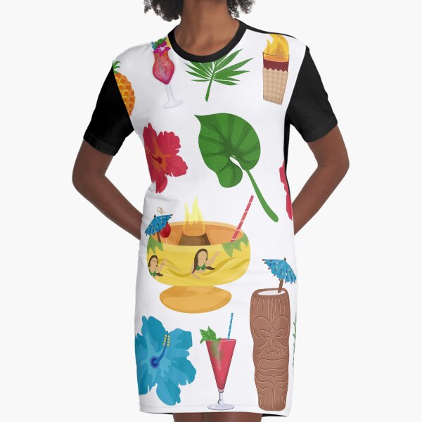 TIKI PARTY Graphic T-Shirt Dress