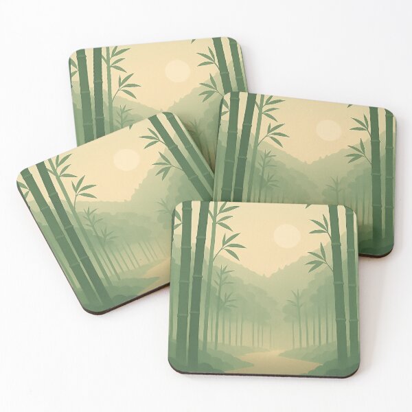 Item preview, Morning Bamboo Grove – Square Japanese Landscape designed and sold by NipponPop.