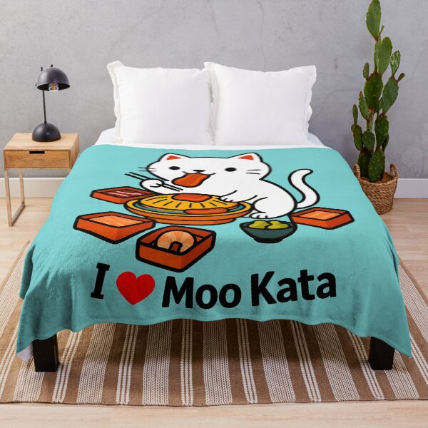 Item preview, Kawaii Cat Loves Moo Kata – Thai BBQ Fun designed and sold by MarkRiemer.