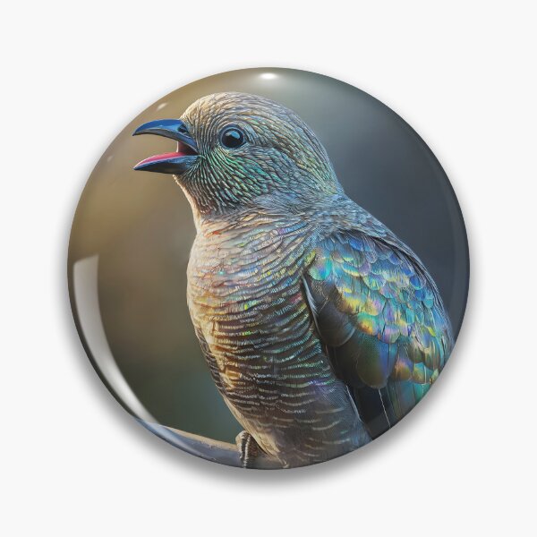 Item preview, Singing Iridescent Cuckoo – Fantasy Bird Art designed and sold by EmeraldeaArt.