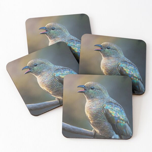Item preview, Singing Iridescent Cuckoo – Fantasy Bird Art designed and sold by EmeraldeaArt.