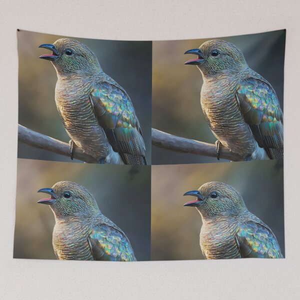 Item preview, Singing Iridescent Cuckoo – Fantasy Bird Art designed and sold by EmeraldeaArt.