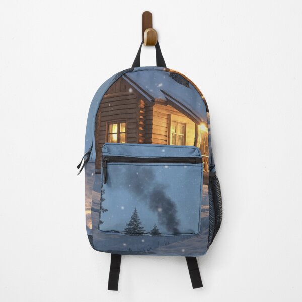 Item preview, Cozy Winter Cabin in the Snowy Forest at Dusk designed and sold by ChenEngEng.