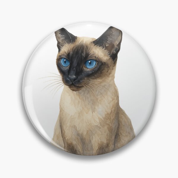 Item preview, A watercolor illustration of a Siamese cat designed and sold by GentleMuse.