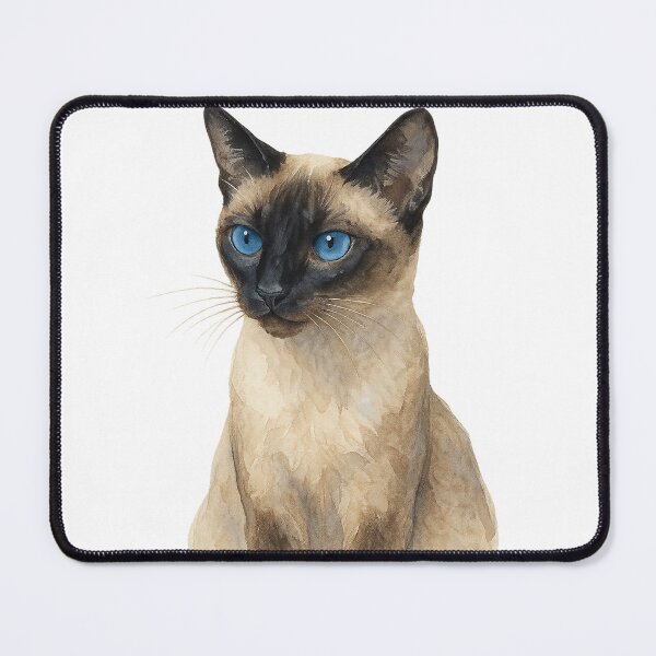 Item preview, A watercolor illustration of a Siamese cat designed and sold by GentleMuse.