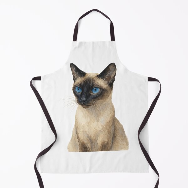 Item preview, A watercolor illustration of a Siamese cat designed and sold by GentleMuse.