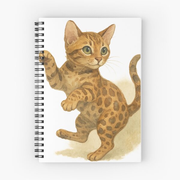 Item preview, A watercolor illustration of a a Bengal kitten designed and sold by GentleMuse.