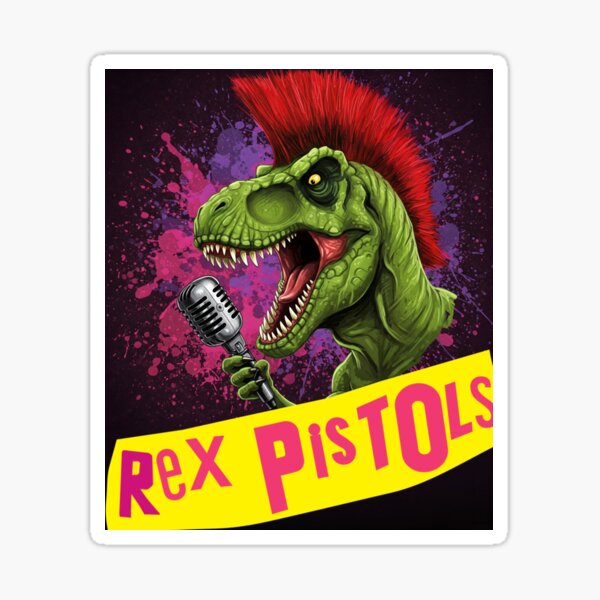 Vista previa del artículo con la obra «Pistolas Jurassic Rex: Old Punk», diseñado y vendido por Abeshinobi.