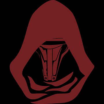 Artwork thumbnail, Minimalist Darth Revan Mask in Red – Star Wars KOTOR Inspired Design by HelveticaHero Designs