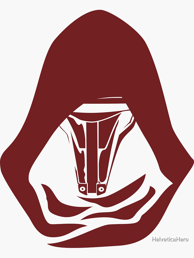Thumbnail 3 of 3, Sticker, Minimalist Darth Revan Mask in Red – Star Wars KOTOR Inspired Design designed and sold by HelveticaHero.