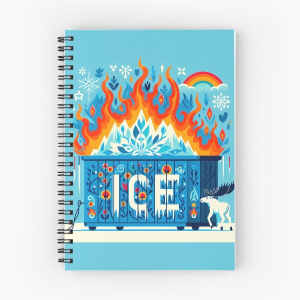 Item preview, Scandinavian Folk Art Ice and Fire Moose Dumpster by heidiannemorris © designed and sold by FOLK ART FUSION by heidiannemorris.