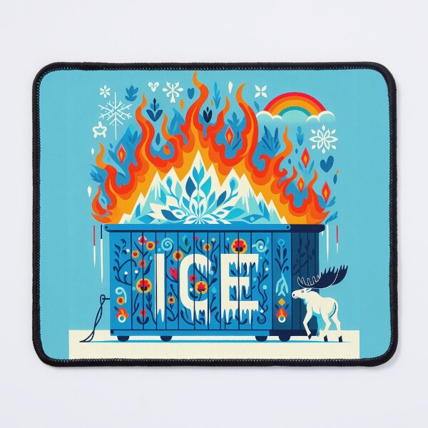 Item preview, Scandinavian Folk Art Ice and Fire Moose Dumpster by heidiannemorris © designed and sold by FOLK ART FUSION by heidiannemorris.