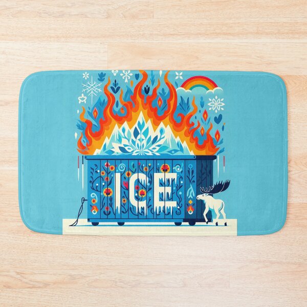 Item preview, Scandinavian Folk Art Ice and Fire Moose Dumpster by heidiannemorris © designed and sold by FOLK ART FUSION by heidiannemorris.