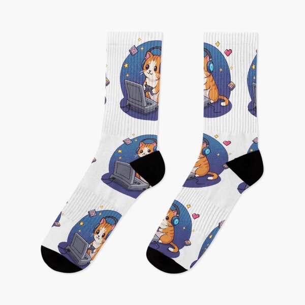 Item preview, Pixel Gamer Cat with Headphones designed and sold by ZyloVibes.