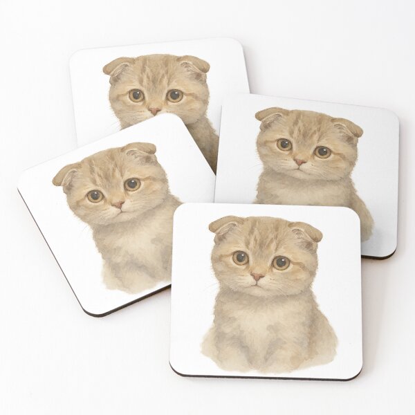 Item preview, A watercolor illustration of a Scottish Fold kitten designed and sold by GentleMuse.