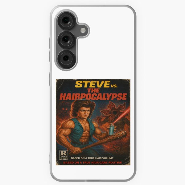 Item preview, Stranger Things Steve Harrington vs. The Hairpocalypse - Retro Action Poster designed and sold by BigDeezTees.