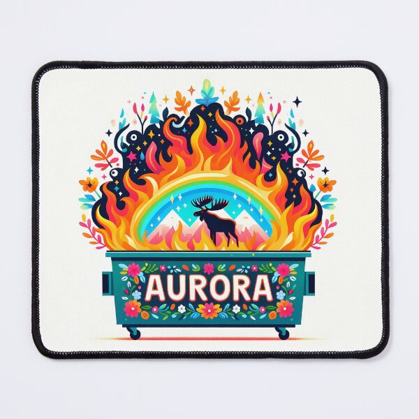 Item preview, Scandinavian Folk Art Aurora Moose Dumpster Fire by heidiannemorris © designed and sold by FOLK ART FUSION by heidiannemorris.