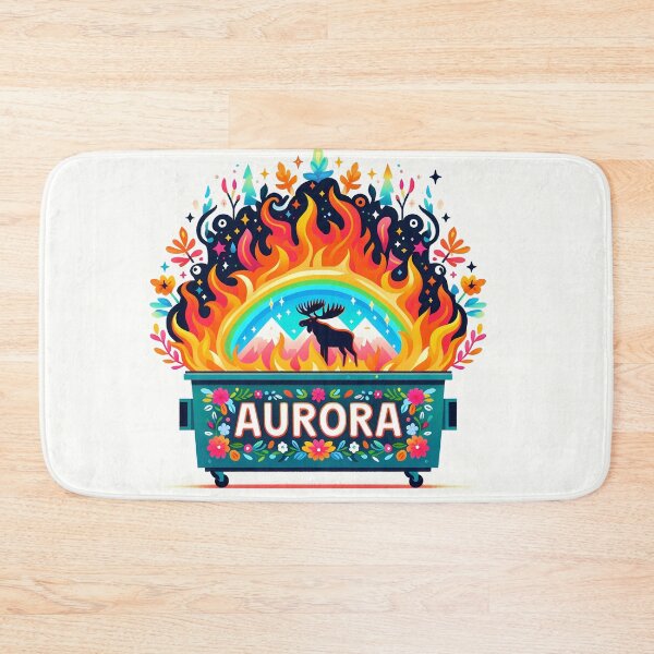 Item preview, Scandinavian Folk Art Aurora Moose Dumpster Fire by heidiannemorris © designed and sold by FOLK ART FUSION by heidiannemorris.