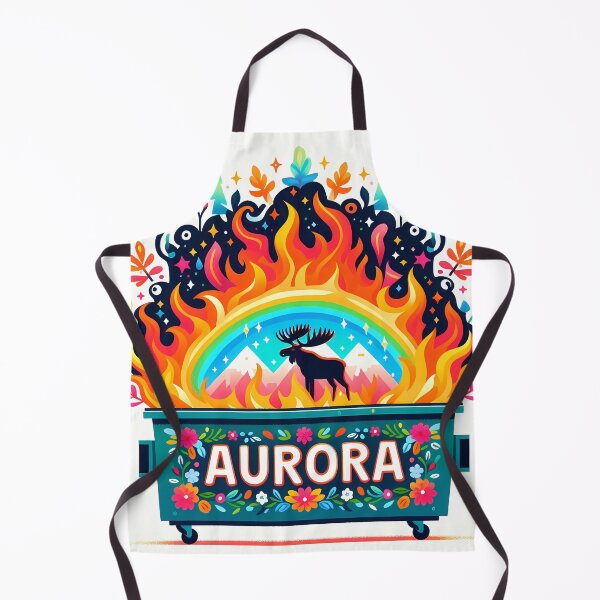 Item preview, Scandinavian Folk Art Aurora Moose Dumpster Fire by heidiannemorris © designed and sold by FOLK ART FUSION by heidiannemorris.