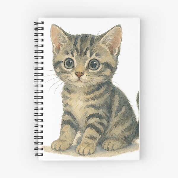 Item preview, A watercolor illustration of an American Shorthair kitten designed and sold by GentleMuse.