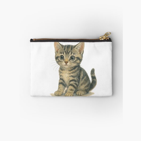 Item preview, A watercolor illustration of an American Shorthair kitten designed and sold by GentleMuse.