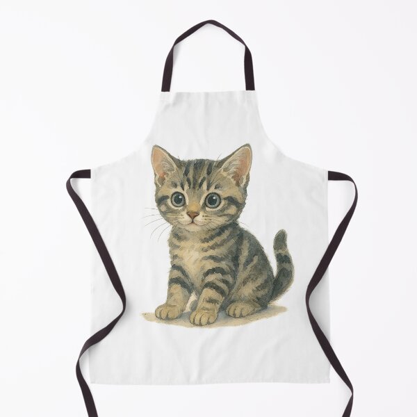Item preview, A watercolor illustration of an American Shorthair kitten designed and sold by GentleMuse.
