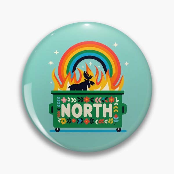 Item preview, Scandinavian Folk Art North Moose Dumpster Fire by heidiannemorris © designed and sold by FOLK ART FUSION by heidiannemorris.
