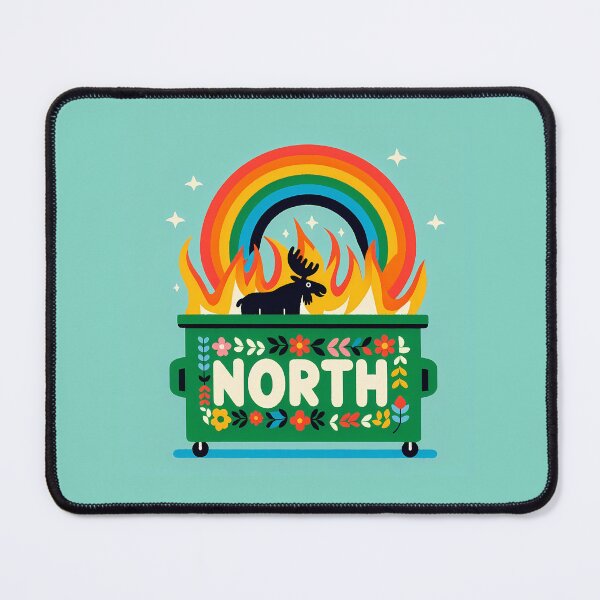 Item preview, Scandinavian Folk Art North Moose Dumpster Fire by heidiannemorris © designed and sold by FOLK ART FUSION by heidiannemorris.