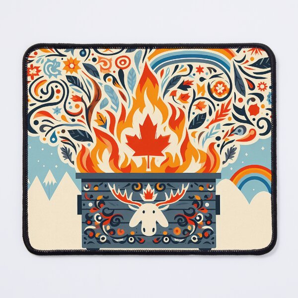 Vista previa del artículo con la obra «Arte popular escandinavo Arce Alce Contenedor de basura Fuego por heidiannemorris ©», diseñado y vendido por FOLK ART FUSION by heidiannemorris.