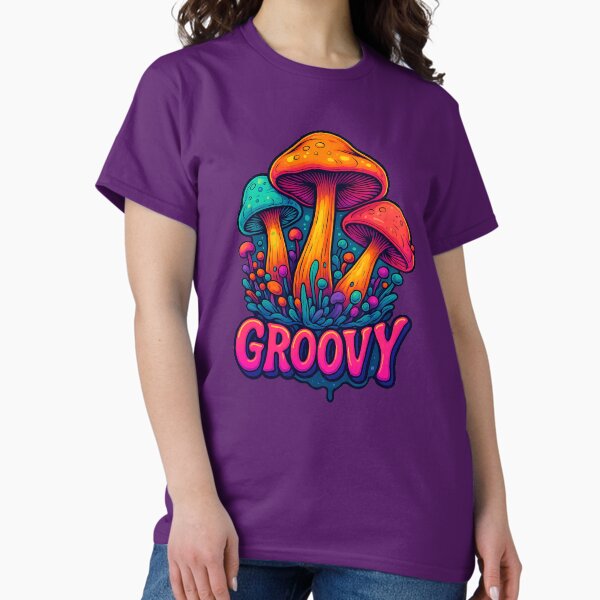 Item preview, Psychedelic Mushroom Groovy Tee | Neon Psyche Fungi designed and sold by Inspire Pulse.