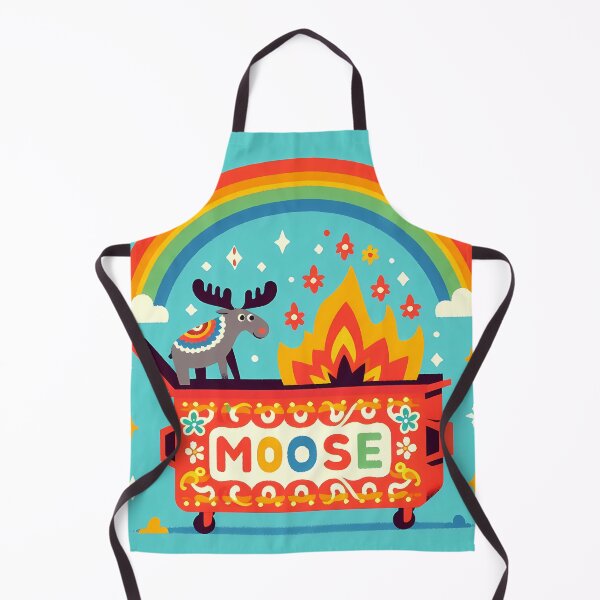 Item preview, Scandinavian Folk Art Moose and Flowers Dumpster Fire by heidiannemorris © designed and sold by FOLK ART FUSION by heidiannemorris.