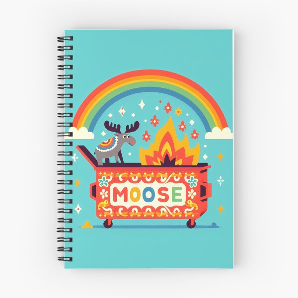 Item preview, Scandinavian Folk Art Moose and Flowers Dumpster Fire by heidiannemorris © designed and sold by FOLK ART FUSION.
