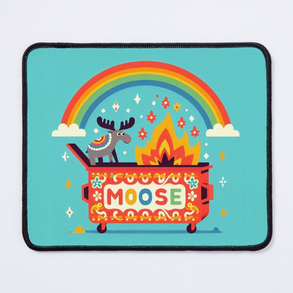 Item preview, Scandinavian Folk Art Moose and Flowers Dumpster Fire by heidiannemorris © designed and sold by FOLK ART FUSION by heidiannemorris.