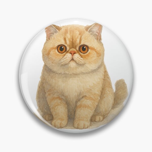 Item preview, A watercolor illustration of an Exotic Shorthair cat designed and sold by GentleMuse.