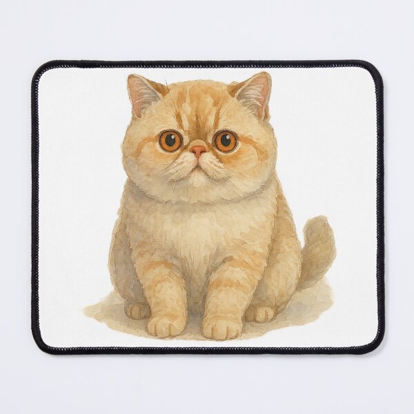 Item preview, A watercolor illustration of an Exotic Shorthair cat designed and sold by GentleMuse.