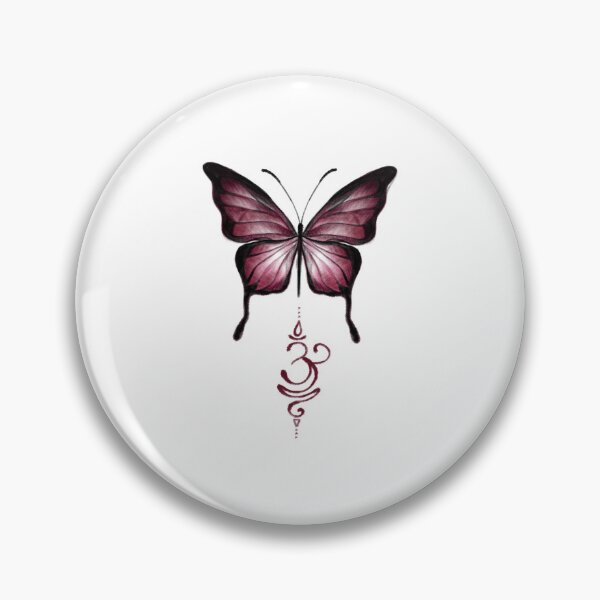 Item preview, Red Butterfly with Sanskrit breathe symbol  designed and sold by Scarlet Swan.
