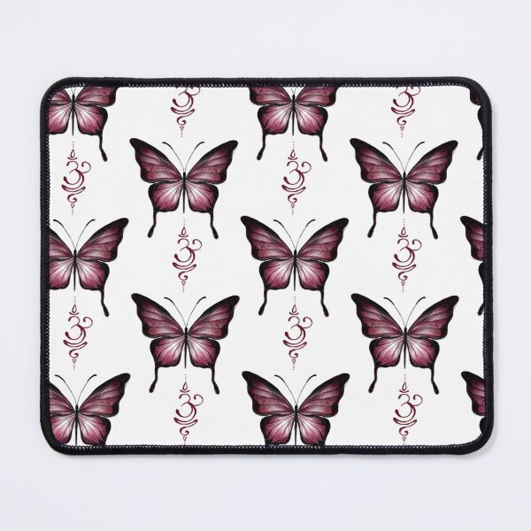 Item preview, Red Butterfly with Sanskrit breathe symbol designed and sold by Scarlet Swan.