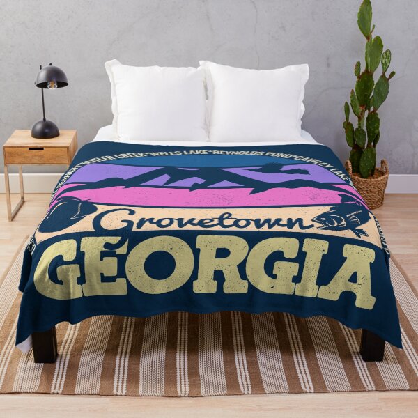 Item preview, Grovetown Georgia Sunset Retro Vintage Local Pride Logo designed and sold by CRHPOD20.